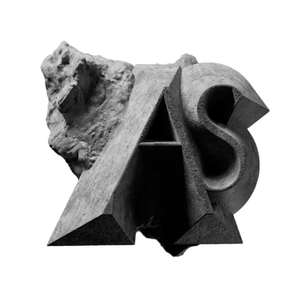 Detailed monochrome type sculpture for Schrift Foundry